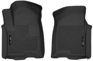 Chevrolet Silverado 1500 Floor Liners - Front - Husky Liners - X-act Contour - Black - `19-`23